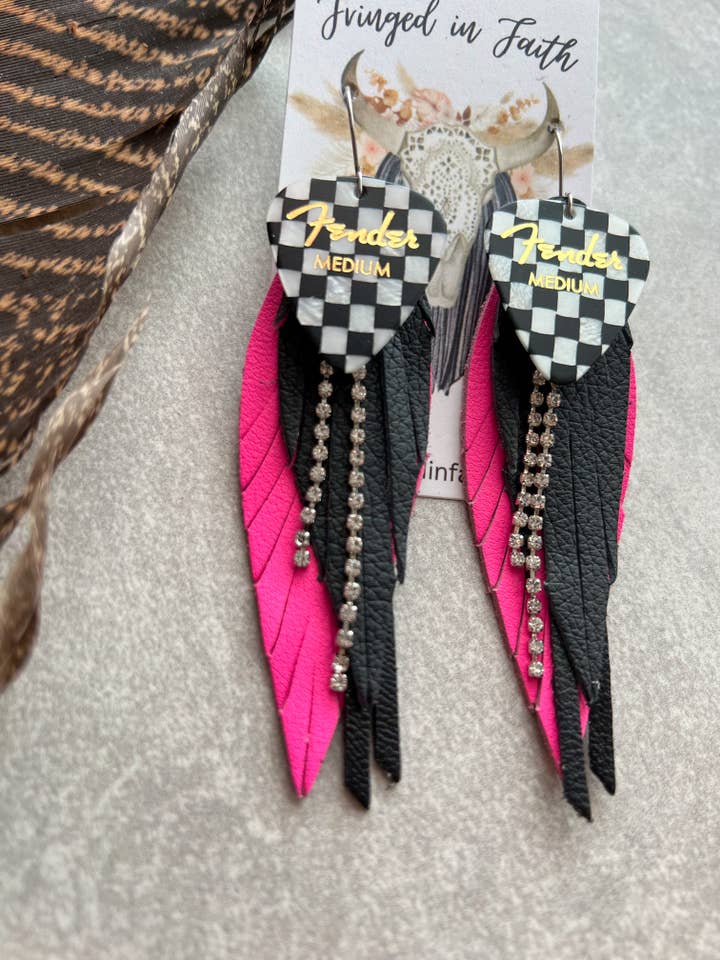 Checked Out Fringe | Hot Pink for wholesale by Fringed In Faith