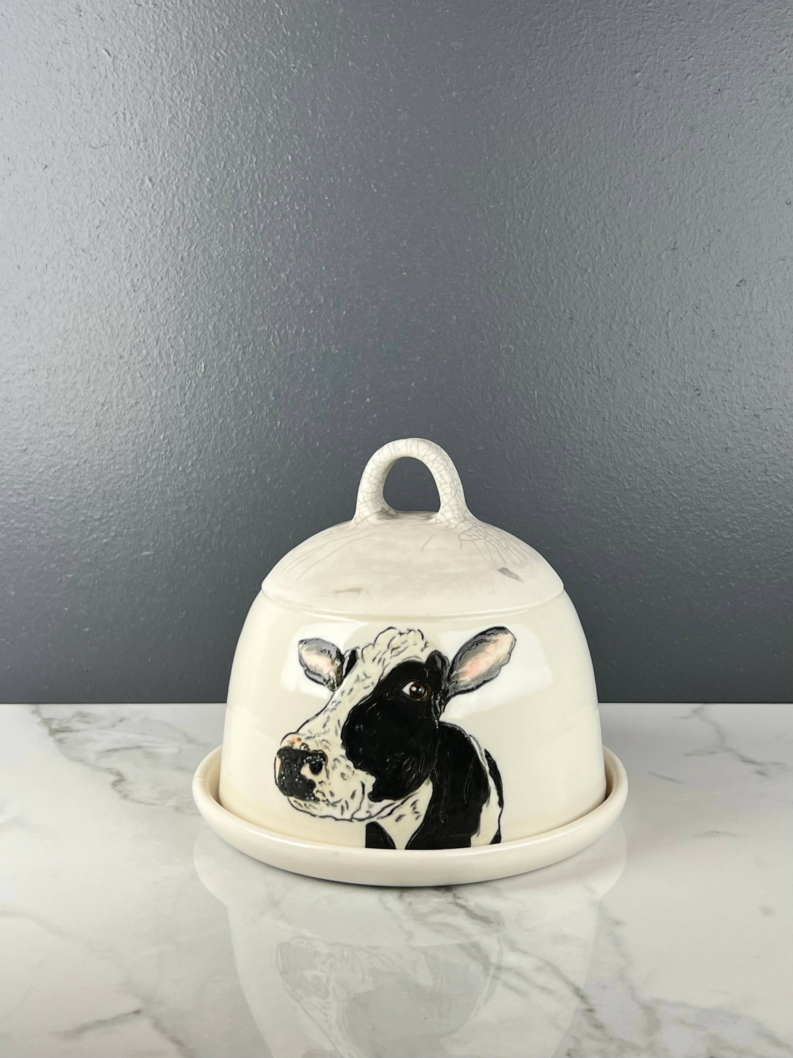 Lucy Nilan Studios - Wholesale Butter Dish - Black cow butter dish5