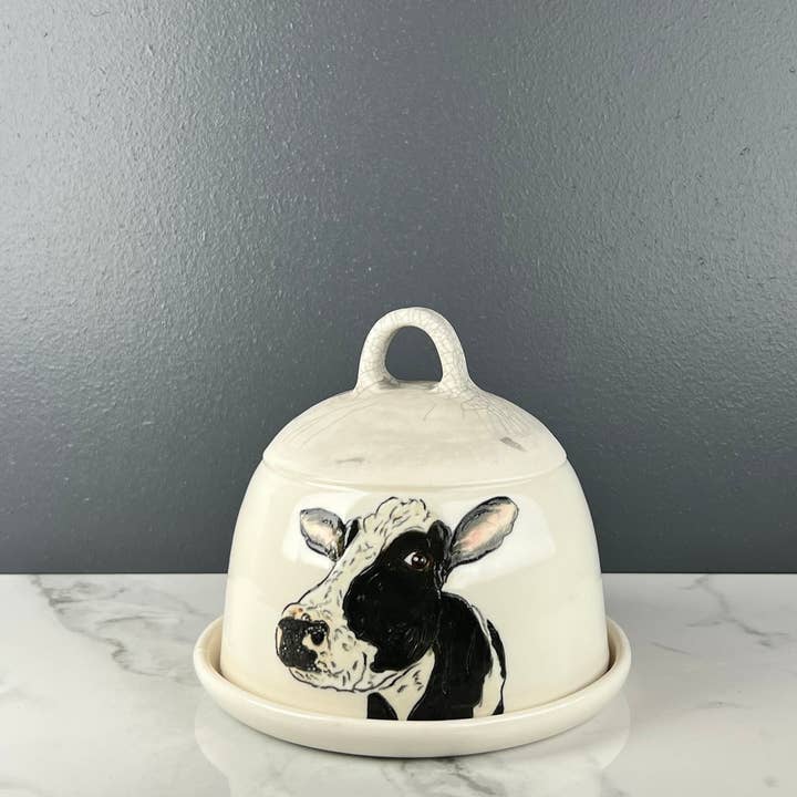 Lucy Nilan Studios - Wholesale Butter Dish - Black cow butter dish5