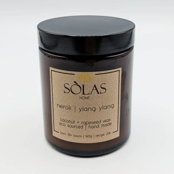 Neroli Ylang Ylang Ljus Bärnstensburk med Lock, 20cl för wholesale av SÒLAS Home