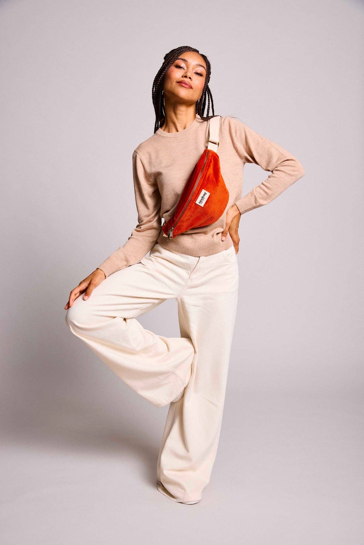 Hindbag – Pochete - Mulher por atacado – Bolsa de cintura Olivia Veludo Tijolo0