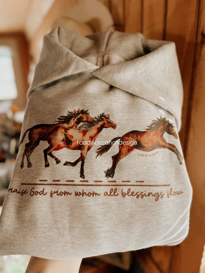 wild horses hoodie for wholesale by Roadside Ranch Design