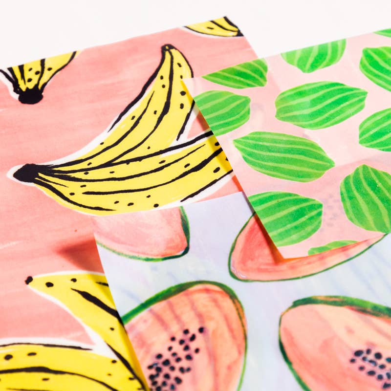 Supra Endura - Wholesale Food Storage Wrap/Bag - Fruit print Beeswax wrap set 3 pack1
