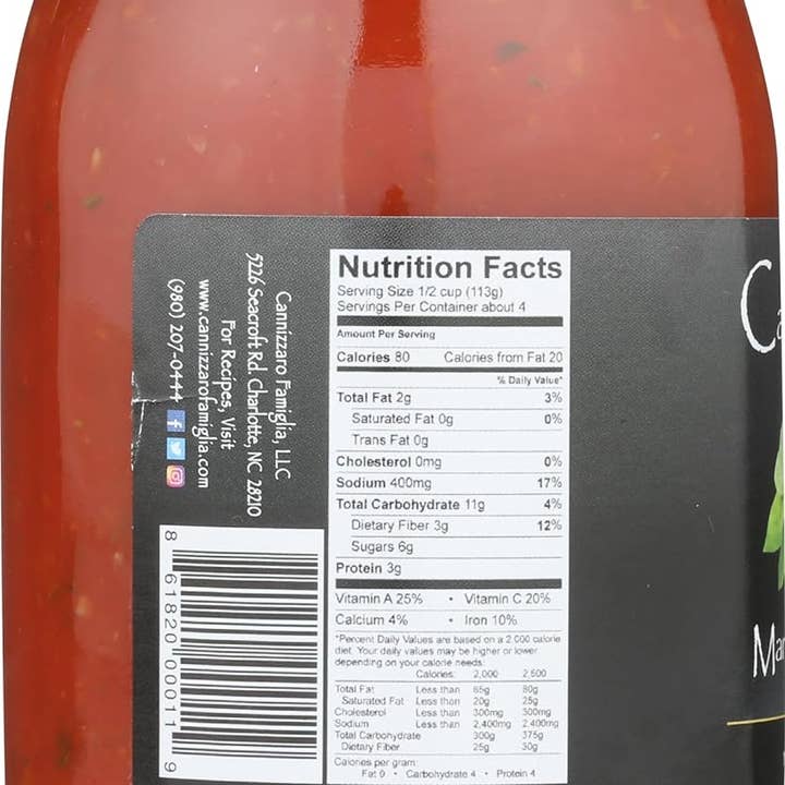 Cannizzaro Sauces - Wholesale Pasta Sauce - Cannizzaro Marinara Sauce - 16oz Jar6