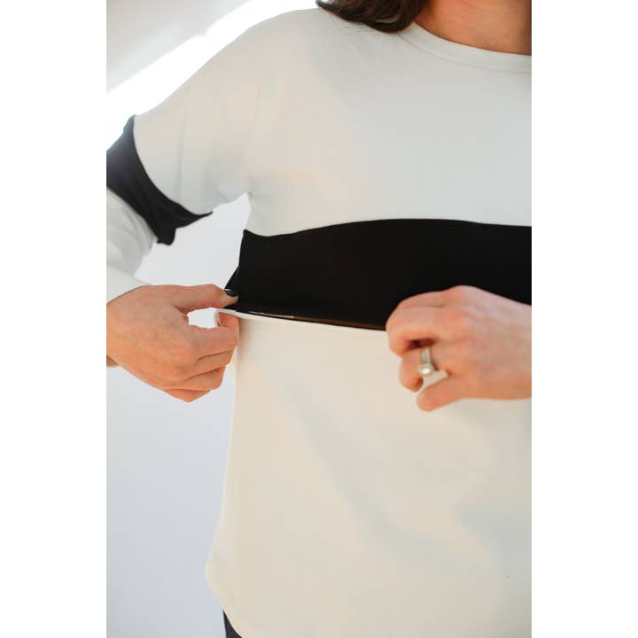 Movemama Apparel - Wholesale Nursing Top - Maternity - Varsity Dual Zip Breastfeeding Long Sleeve2