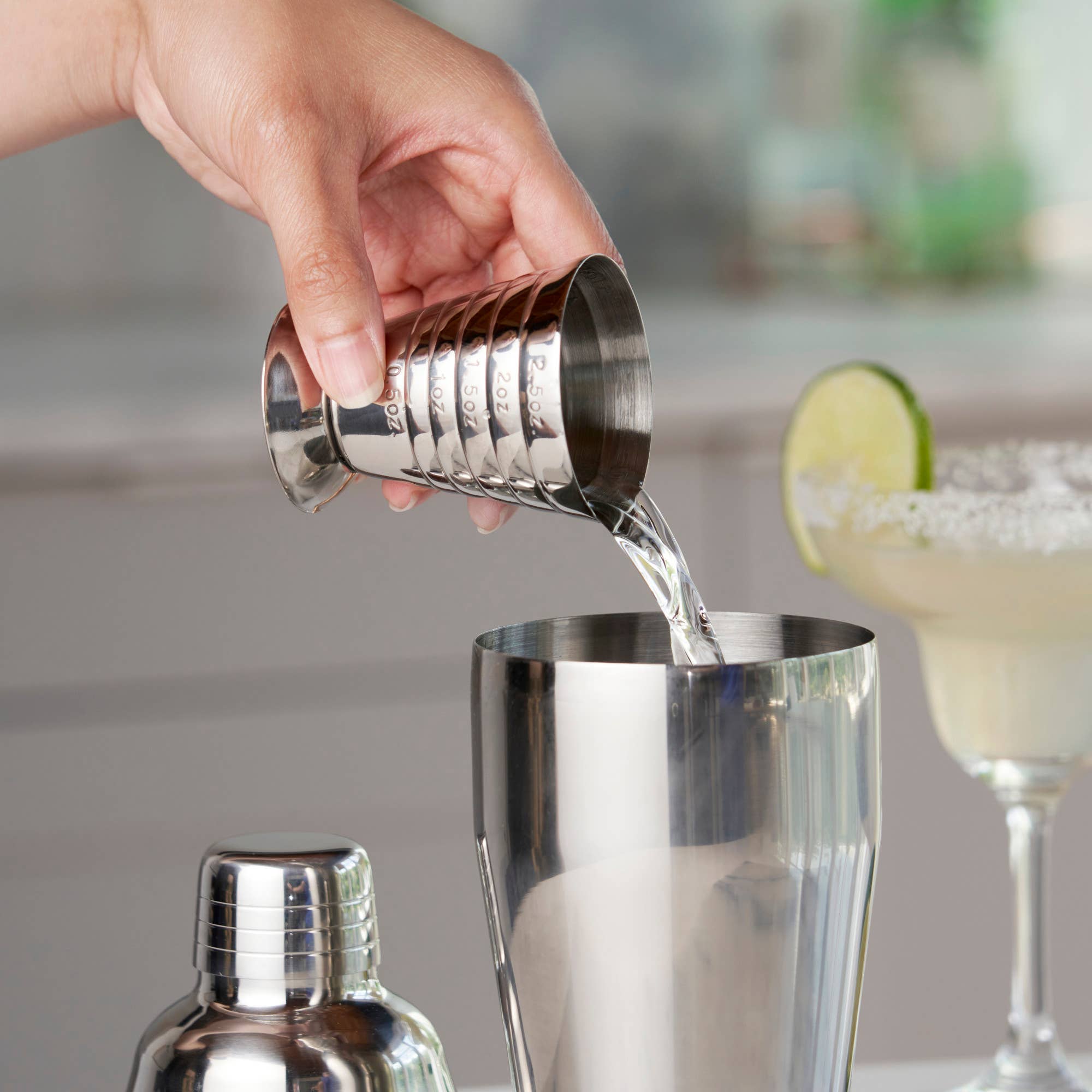 TRUE - Wholesale Jigger - Trio Stainless Steel Multi Unit Liquor Shot Measuring Jigger3