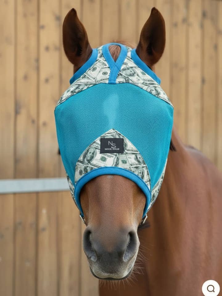 Entry Fees Fly Mask - Electric Blue for wholesale by Neon Spur LLC