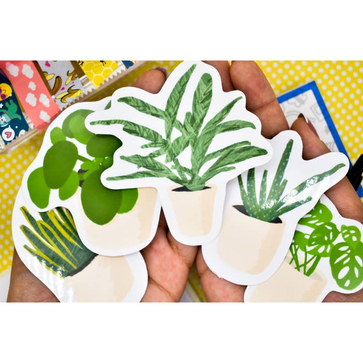 Assorteret planteklistermærke | Vandtæt vinyl klistermærke for engroshandel hos Ginger Bay Studios