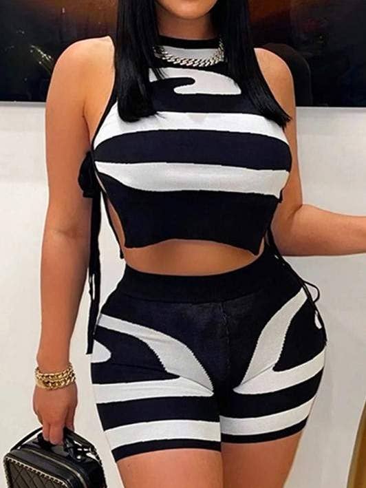 knitted tank and shorts set for wholesale by Fashion Combination