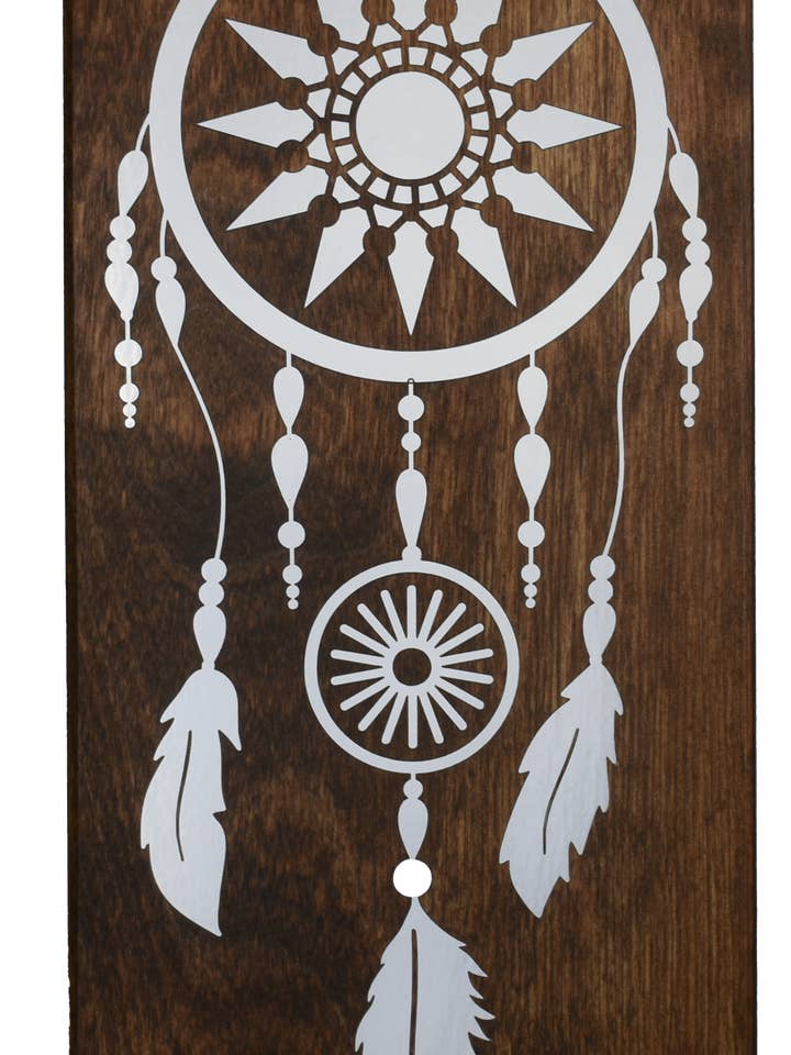Dreamcatcher Wall Plaque M/Sølv Folie Accent for engroshandel hos Woodcutts Inc.
