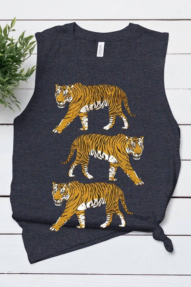 COLORBEAR - Wholesale T-shirt met print - Dames - Retro Tigers Grafische Spier Tanktop1