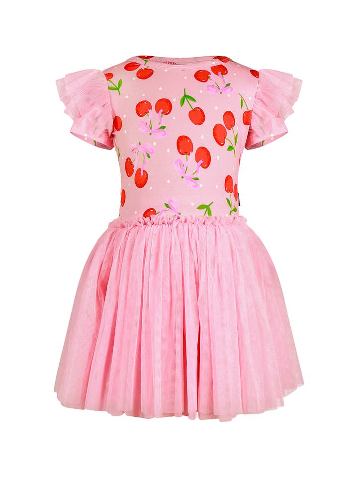 ABITO A BALZE CIRCUS A MANICHE CORTE CON CILIEGIE E POIS per la vendita all'ingrosso da parte di Rock Your Baby
