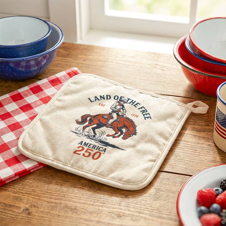 Cowboy - Land of the Free - Cotton Pot Holder for wholesale by Heritage 76