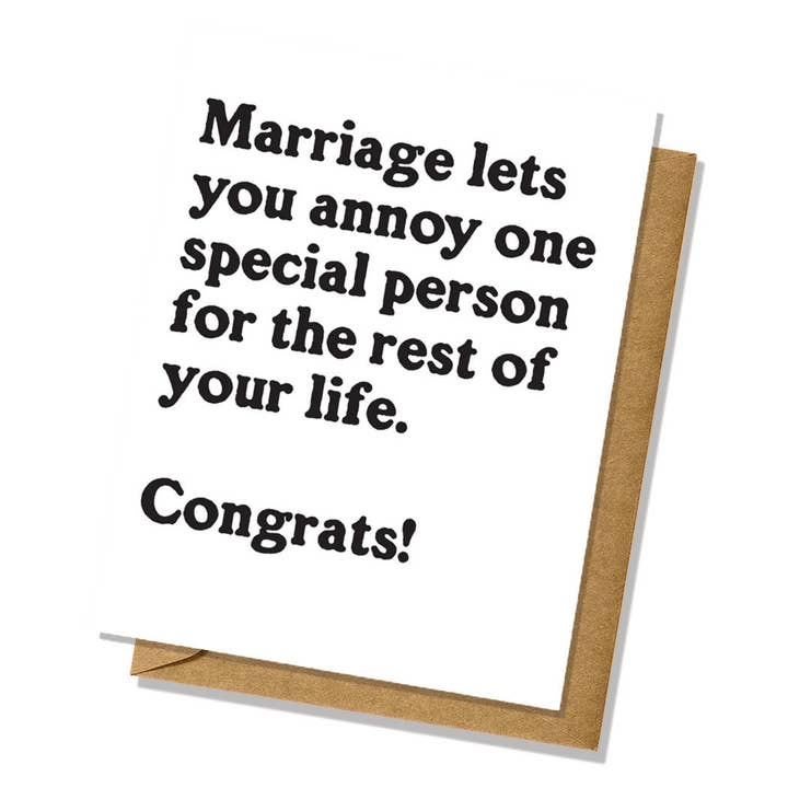 Annoy One Special Person Trouwkaart - Helemaal ongepast voor wholesale door Lucky Mfg. Co.