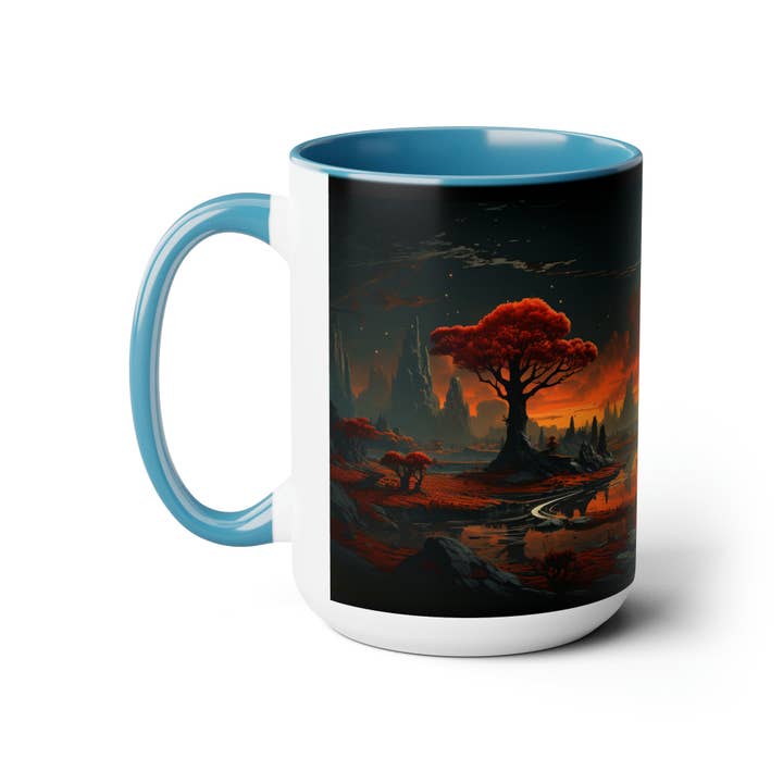 Tasse à café Galaxies Outer Space Planets Black Psychedelic Astronaute Constellation of Other Worlds Tasse à café Galaxy pour la vente par Outlaw Design Crafts and Gifts