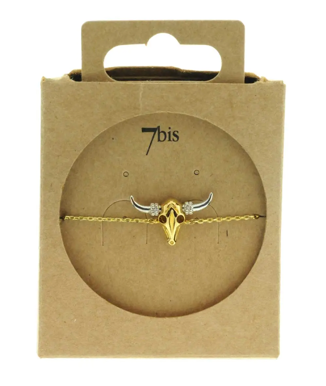 Bijoux 7bis - Vendita all'ingrosso Collana con ciondolo/pendaglio - Collana con testa di toro placcata in oro2