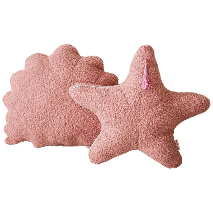 MINICAMP Boucle Seashell & Starfish Throw Pillows in Rose | PACK of 2 for wholesale by MINICAMP