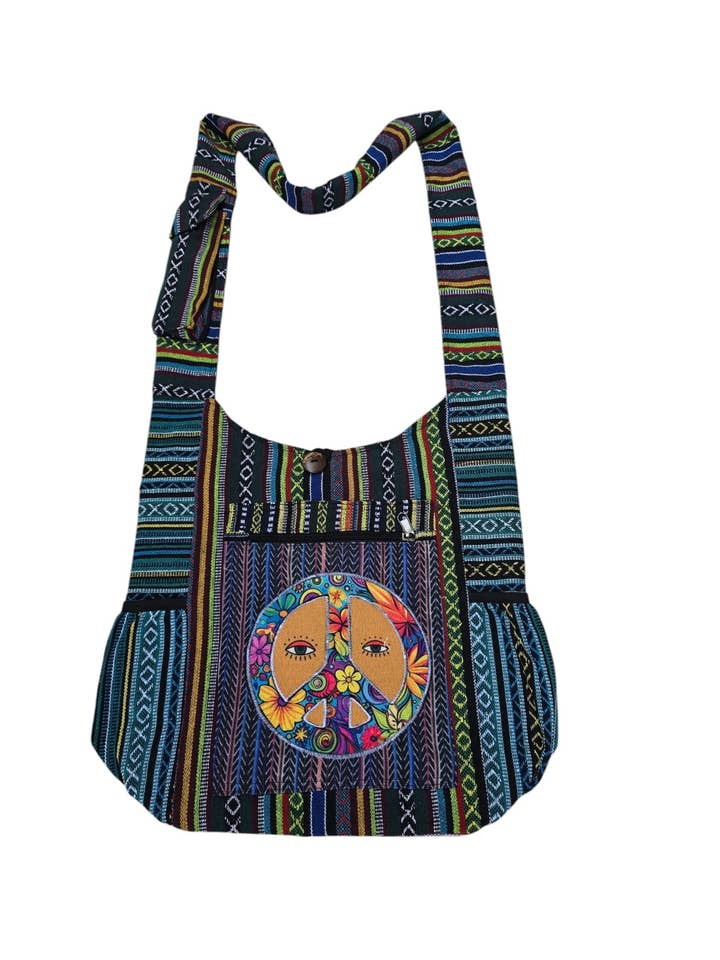 Sac à œil floral multi-paix avec poche latérale en coton aztèque KFC2838 pour la vente par Rising International Inc