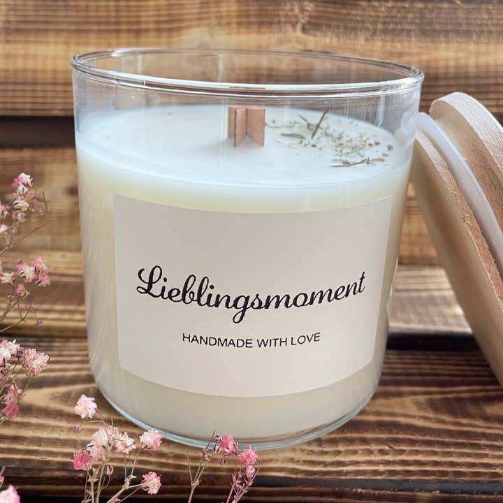 Bougie parfumée #Lieblingsmoment - Thé vert et citron pour la vente par seifenwaren.de