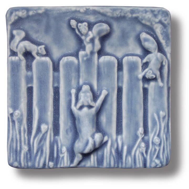 Whistling Frog Tile Inc. - Wholesale Wall Tile - Dog at Fence Art Tile 4x4 dog boutique gift2