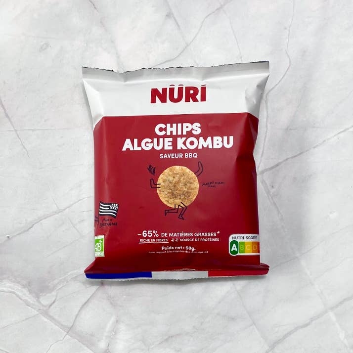 Kombu Seaweed & BBQ Puffed Chips 50g for wholesale by Nüri
