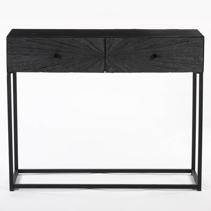 Etoile black sideboard 2 drawers for wholesale by EARTHWARE