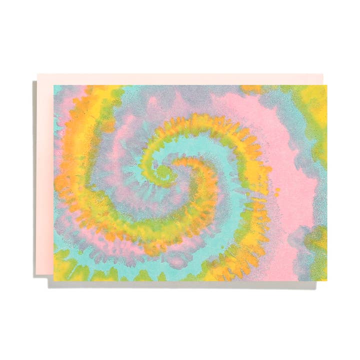 Shorthand Press - Wholesale Briefpapier/indexkaartenset - Kaartjesset met Tie Dye-patroon en letterpress0