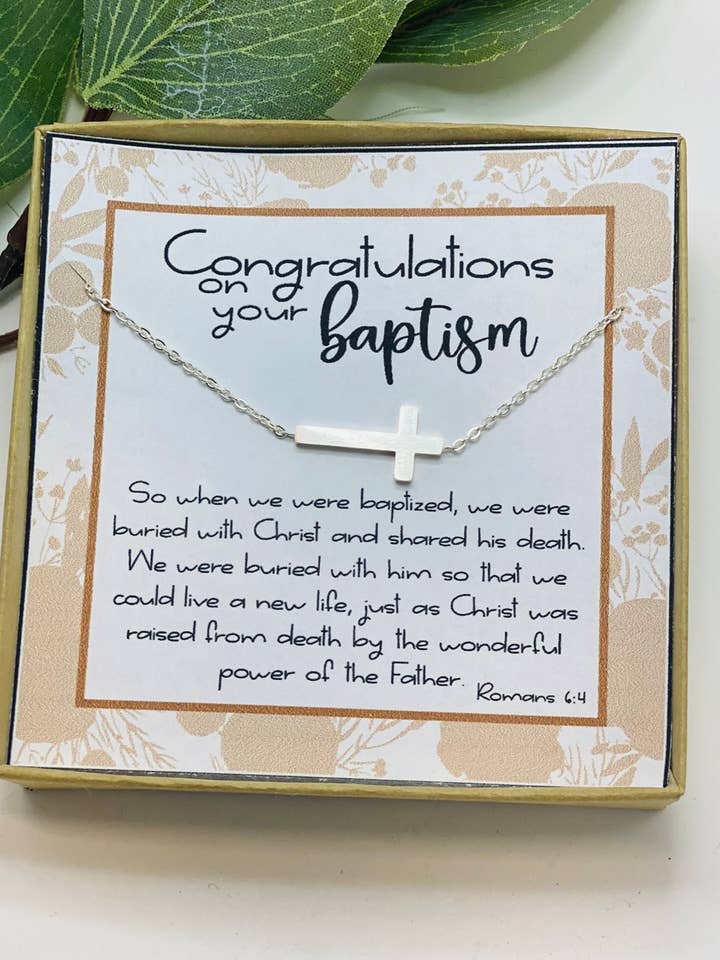 Baptism Gift, Baptism Keepsake Necklace for Girls, Cross for wholesale by Little Happies Co