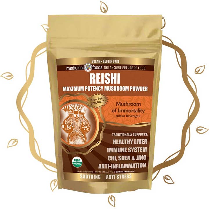 Poudre de champignons Reishi Bio Puissance maximale pour la vente par Medicinal Foods, LLC