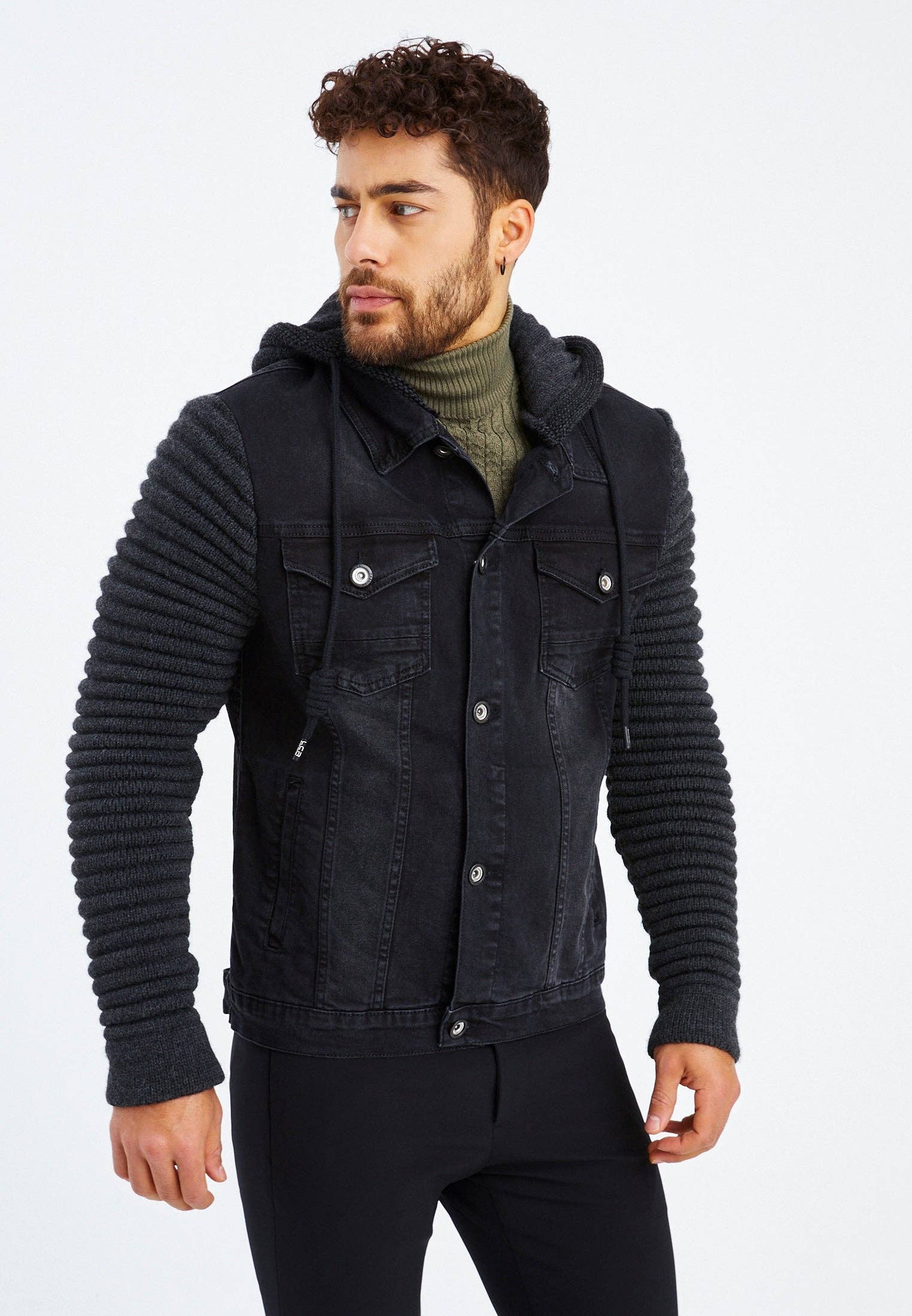 Leif Nelson GmbH - Venta al por mayor Cazadora vaquera - Hombre - Chaqueta vaquera para hombre con capucha LN-52407