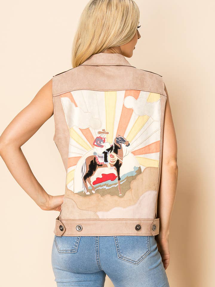 W.A.Y SUEDE PATCHWORK VEST for wholesale by W.A.Y. --Wonderful And Young