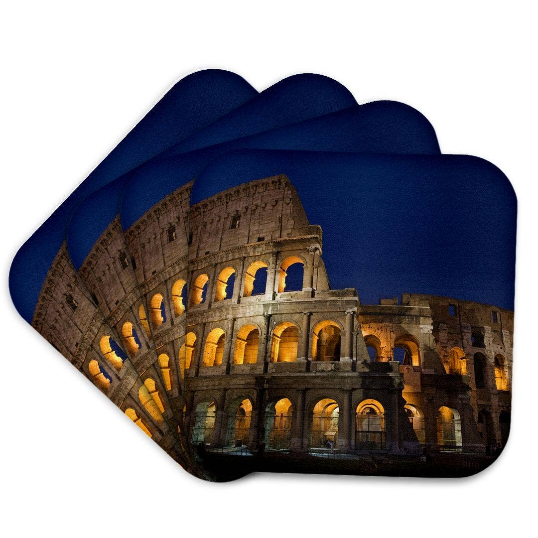 3dRose - Wholesale Coasters - 3dRose, Italy, Rome, Colosseum. Night scene at landmark., Coaster7