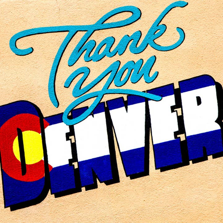 Bedankt Denver Mural Coaster voor wholesale door South Austin Gallery