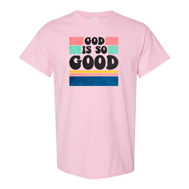 Camiseta para adultos Dios es bueno Religión Fe Cruz para venta al por mayor de Rockin R Apparel
