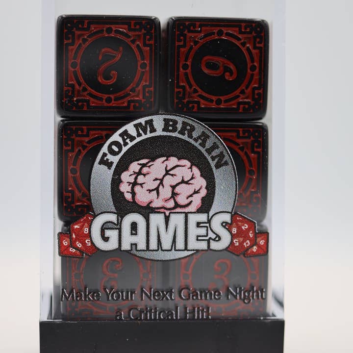 Foam Brain Games - Wholesale Dice - 12 piece D6s - Magic Burst Red3