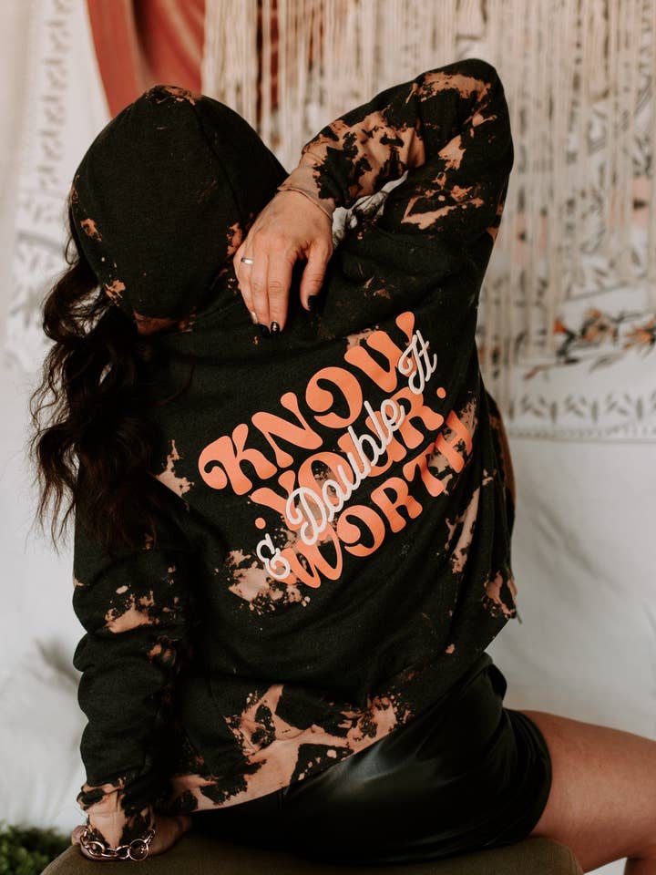 Know Your Worth Zip Hoodie for wholesale by Southern Bliss Co.