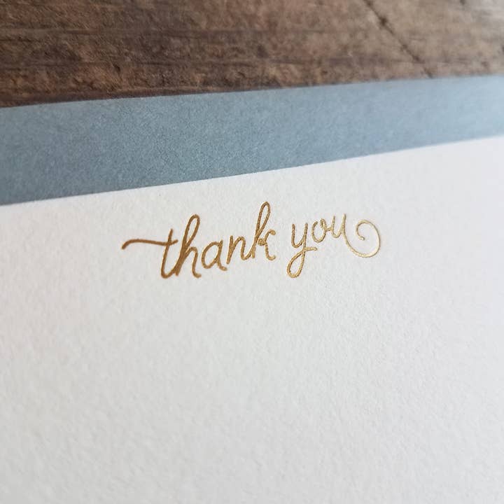 Iron Leaf Press - Venta al por mayor Conjunto de papelería y tarjetas - Thank You - Juego de 10 tarjetas planas