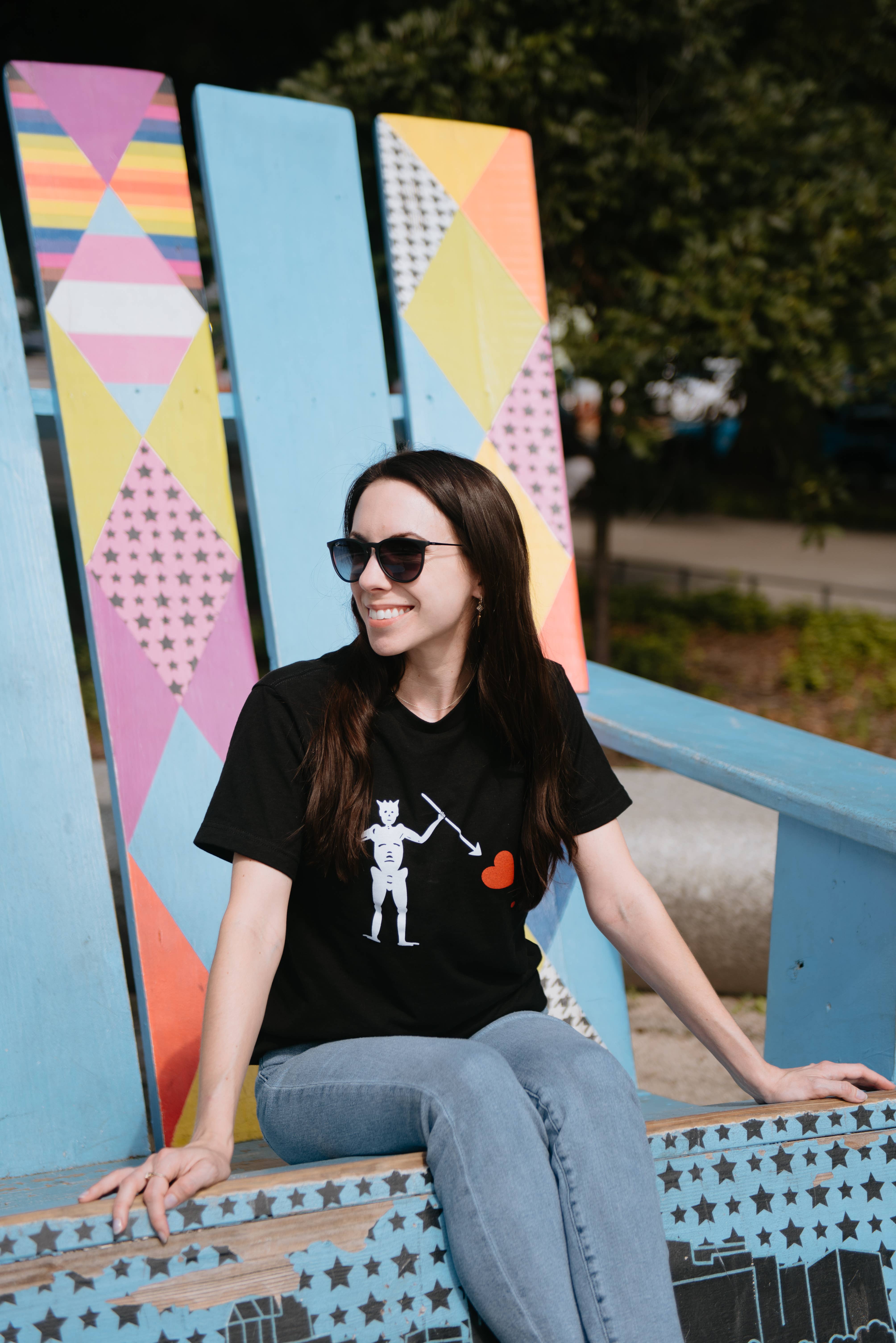 Black Blackbeard Flag Shirt for wholesale on Faire2