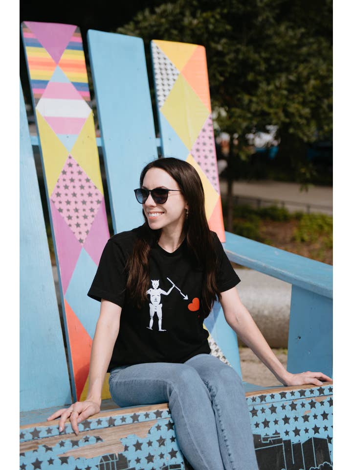 Black Blackbeard Flag Shirt for wholesale on Faire2