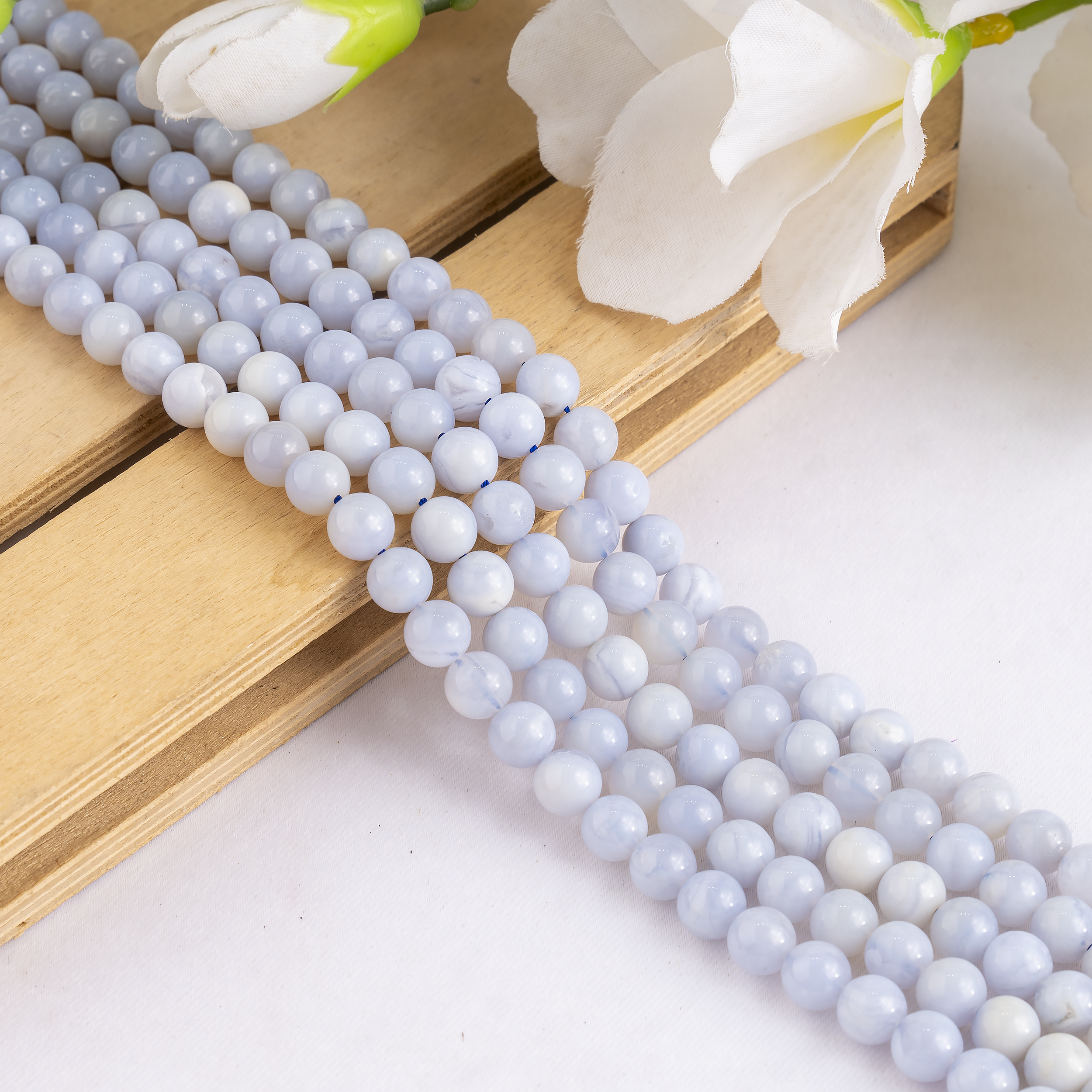 Soothing Crystals Beads – Großhandel Perlen – Kristall Schmuckperlen | Blaues Spitzenachat | Edelsteinperlen11