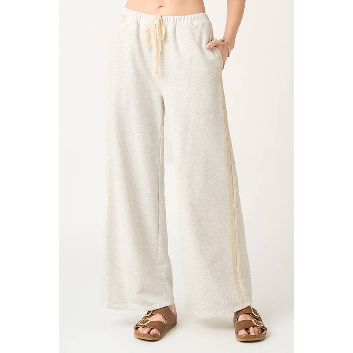 mittoshop - Wholesale Pants - Women's - LACE STRIPED ELASTIC WAIST TERRY SWEATPANTS23