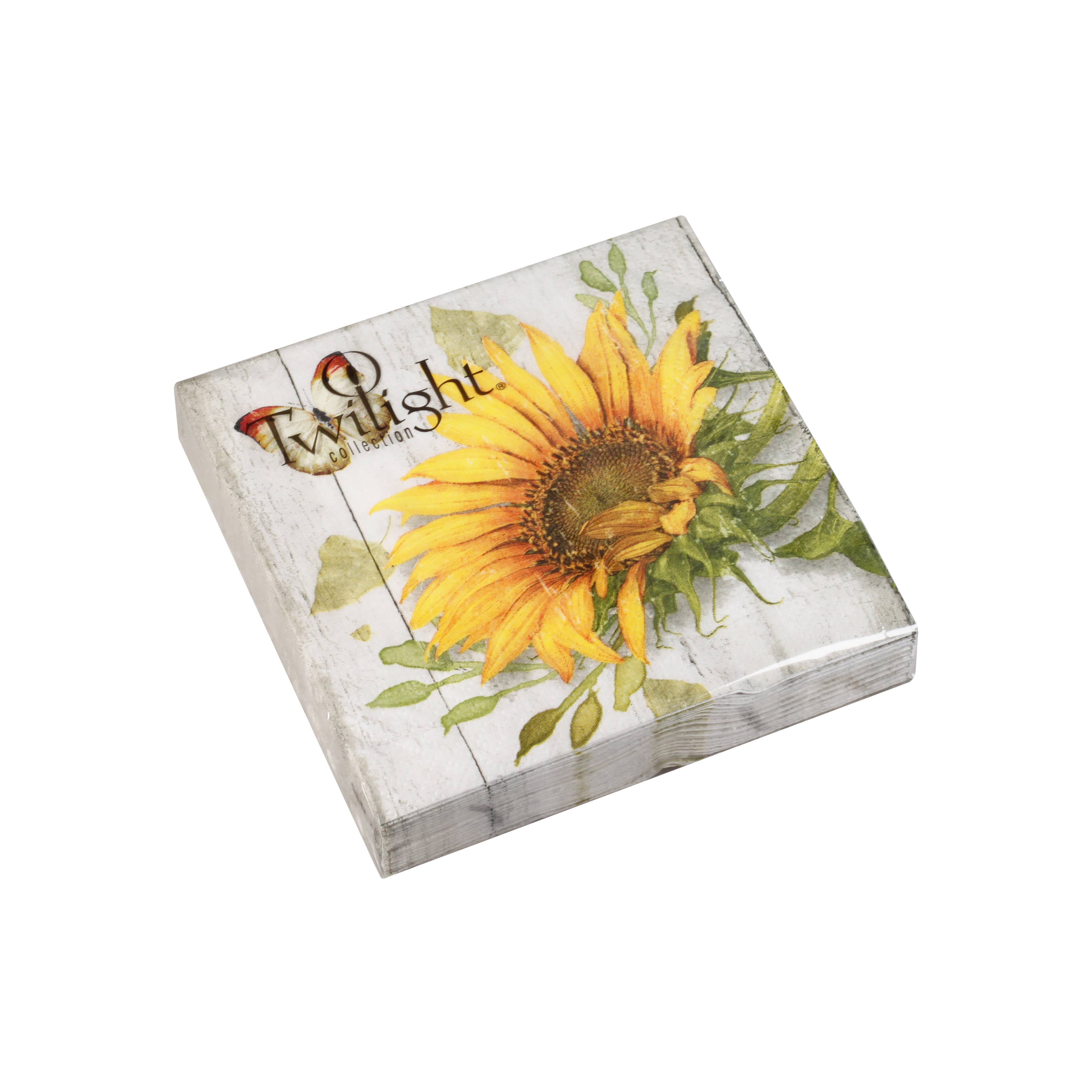 Twilight Collection – wholesale Disposable napkin – Vintage Sunflower Cocktail Napkin