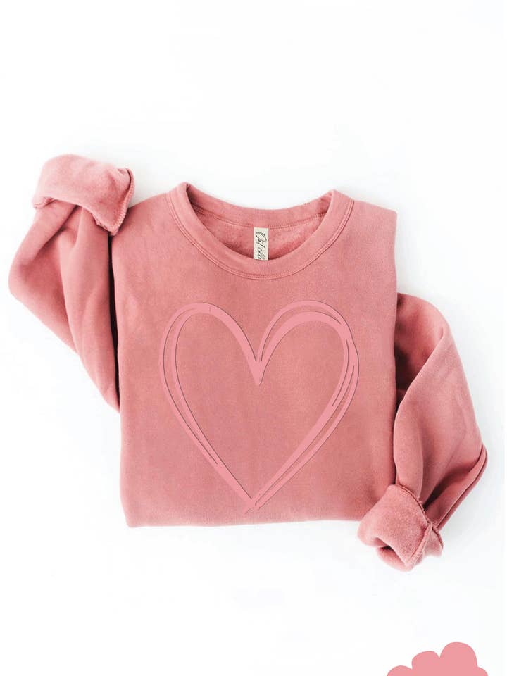 OAT COLLECTIVE - Wholesale Graphic Sweatshirt - Women's - HEART PUFF Graphic Sweatshirt5