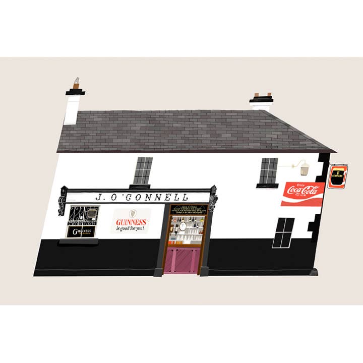 O'Connell's Pub, Skryne, Meath, Irland, Kunsttryk for engroshandel hos Conor Langton Art