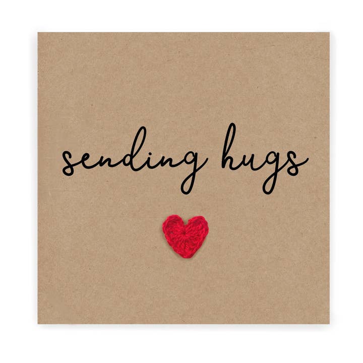 Ik stuur je een knuffelkaart, vriendschapskaart, opbeurcadeau, voor wholesale door Fifi's Handcrafted