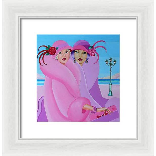 Sharon Tatem Fashion LLC - Wholesale Art Print - Palm Beach Pink Ladies - Framed Print6