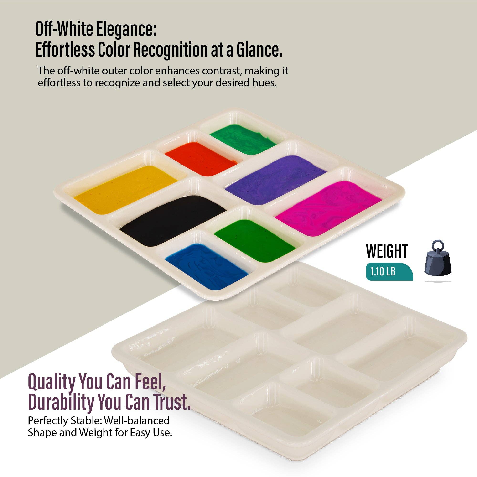 Pintar Art Supply – Großhandel Palette/Mischschale – Pintar 8-Well Keramikpalette für alle wasserbasierten Farben2