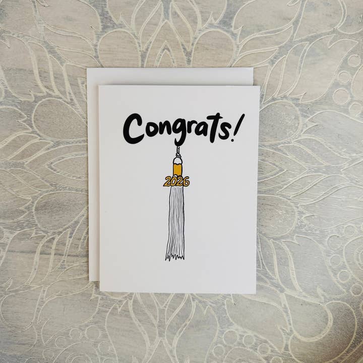 Cartão de felicitações de graduação com borla de 2026 por atacado de Lemon Grove Wellness