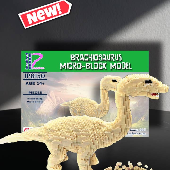 Microblokmodel Brachiosaurus voor wholesale door Inspired Passion Productions,LLC