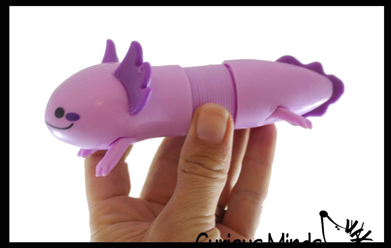 Curious Minds Toys – Brinquedo Fidget - Crianças por atacado – 1 Giro Axolotl Pull e Pop Snap Animal Expandindo Fidget11